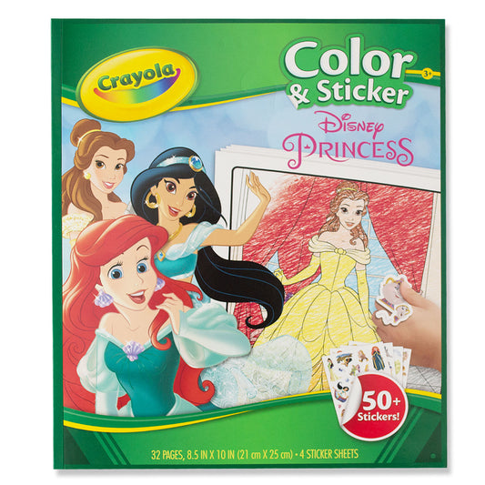 Crayola Colour & Sticker Book 32 Pages Disney Princess