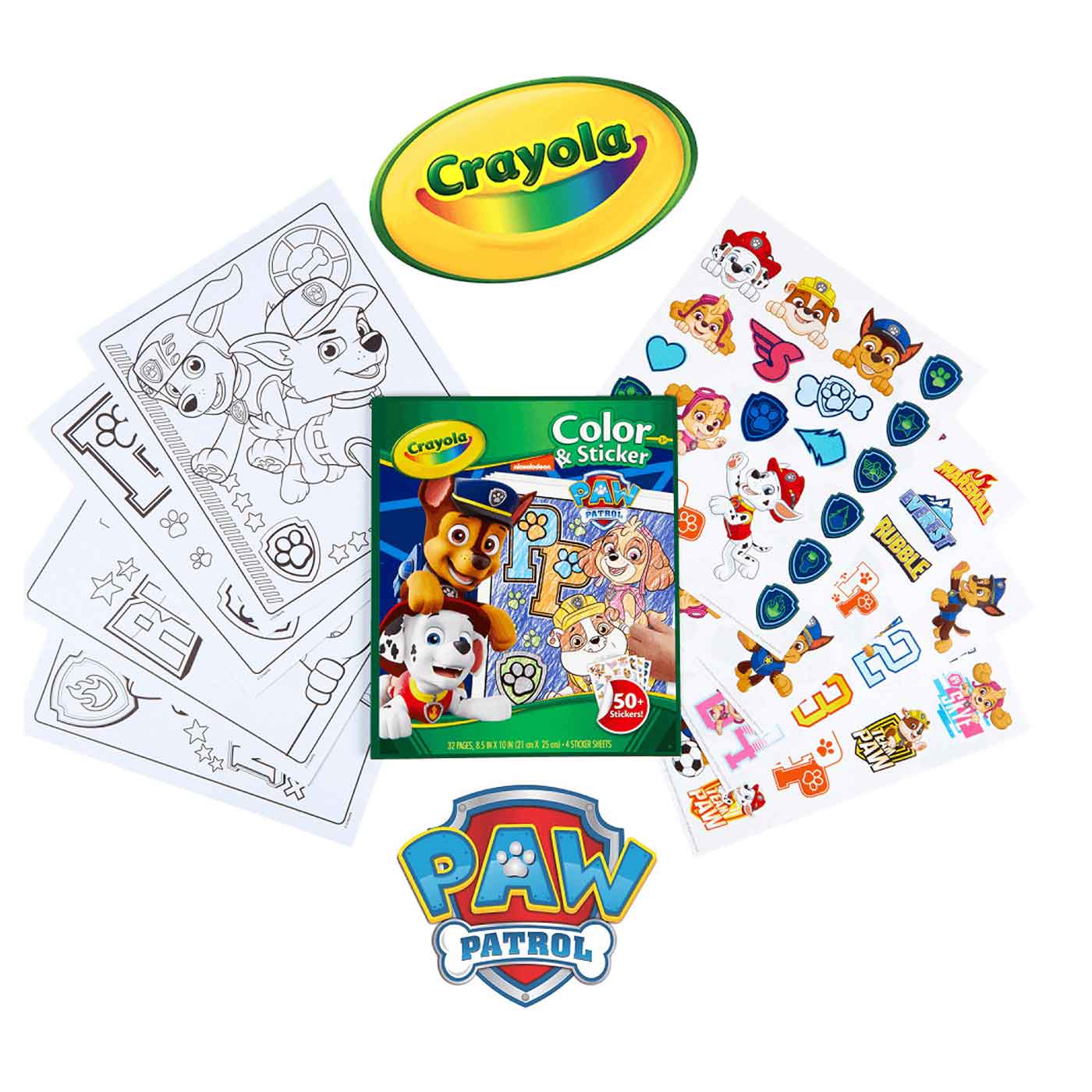 Crayola Colour & Sticker Book 32 Pages Paw Patrol