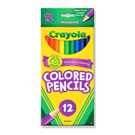 Crayola Coloured Pencils Full Length 12 Shades