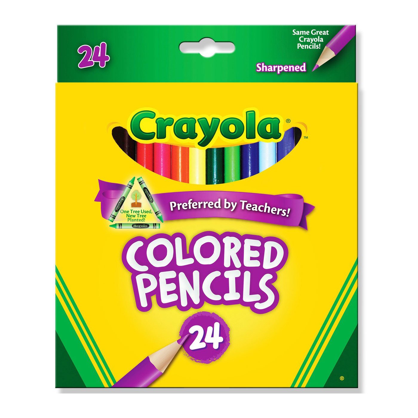 Crayola Coloured Pencils Full Length 24 Shades