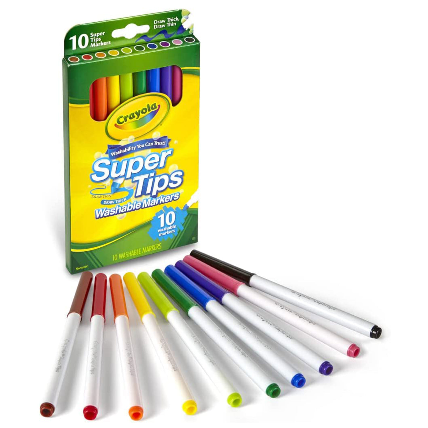 Crayola Super Tips Felt Marker Pens Washable Pack of 10