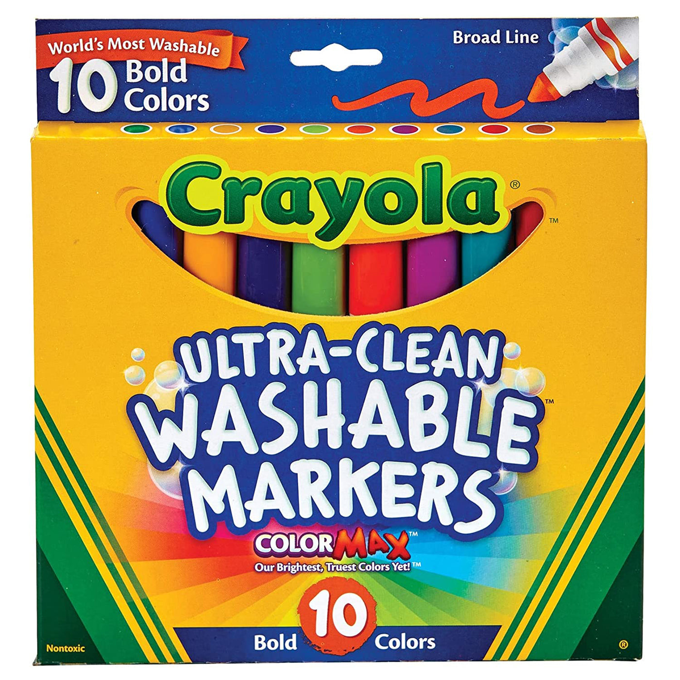 Crayola Ultra-Clean Felt Marker Washable Pack of 10 Broadline