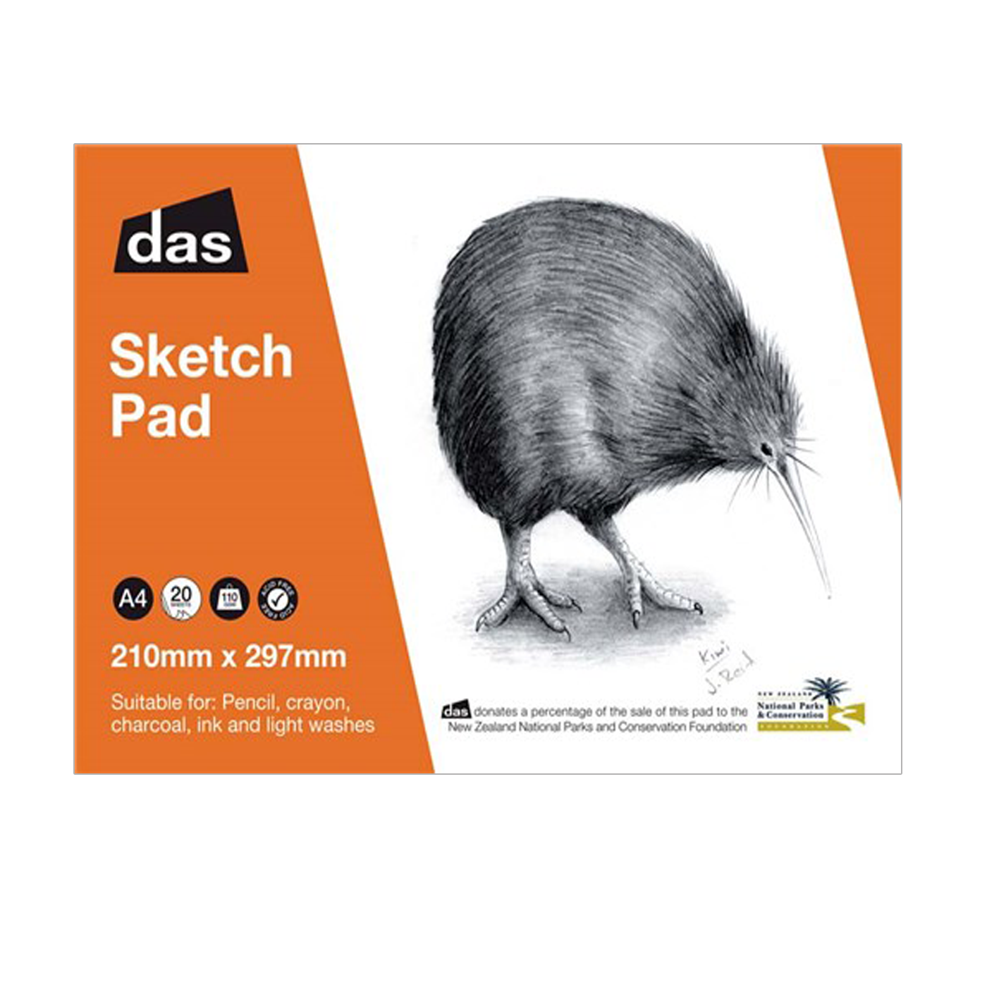 Das Sketch Pad Kiwi 110gsm 20 Sheets A4