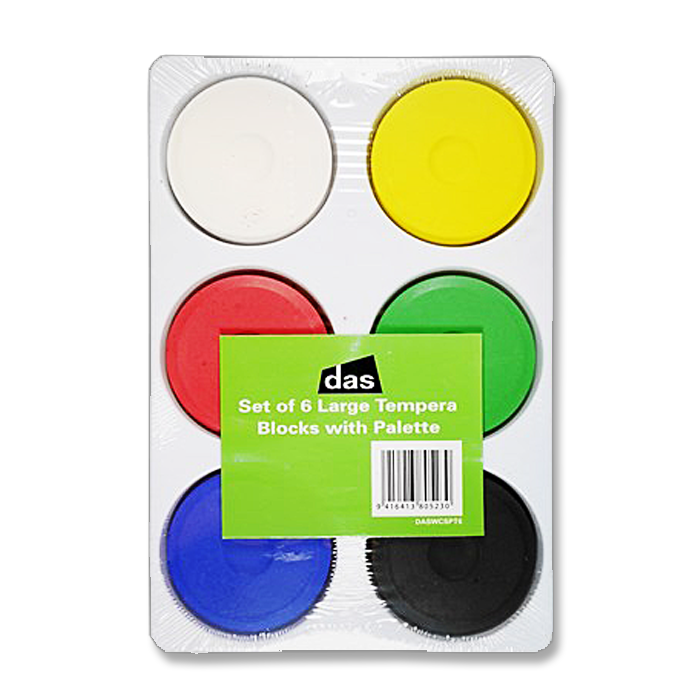DAS Tempera Watercolour Blocks Extra Large Set of 6 in Tray