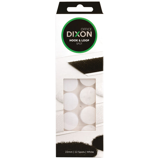 Box of Dixon 12 Hook & Loop Spots Self-Adhesive