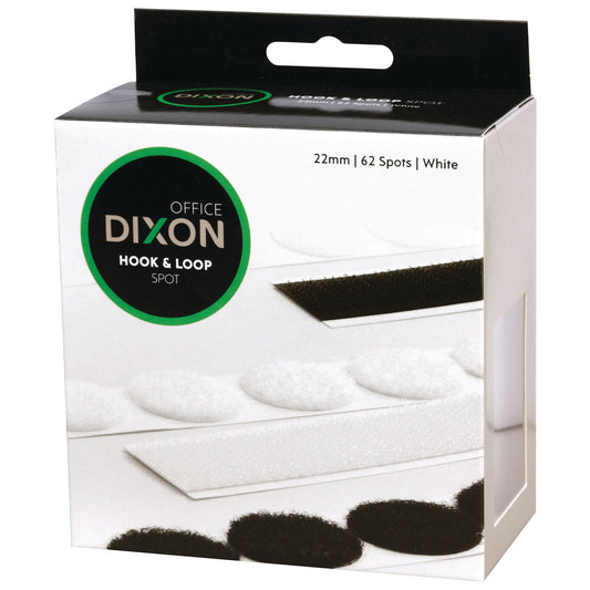 Box of Dixon Hook & Loop 62 Spots White Self-Adhesive
