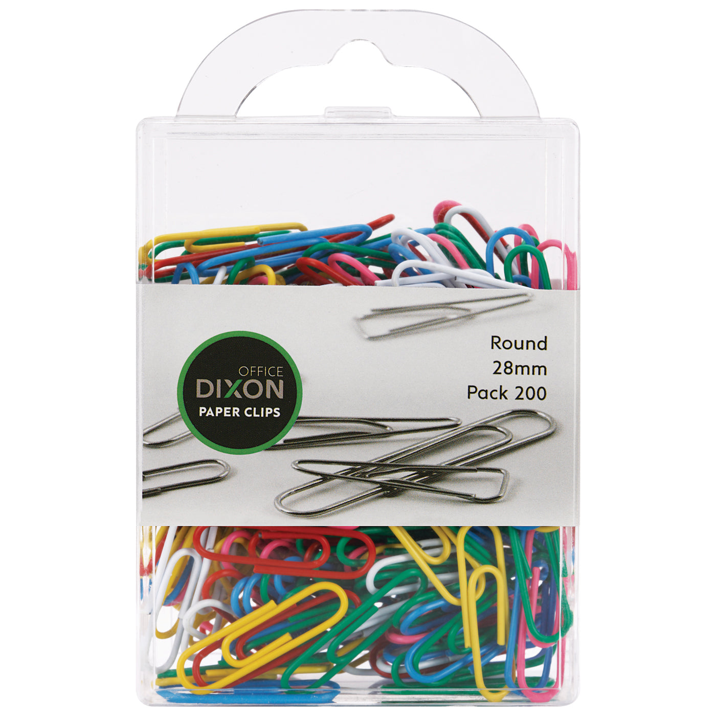 DIXON PAPER CLIPS 28MM ROUND COLOURED PACK 200 - School Depot