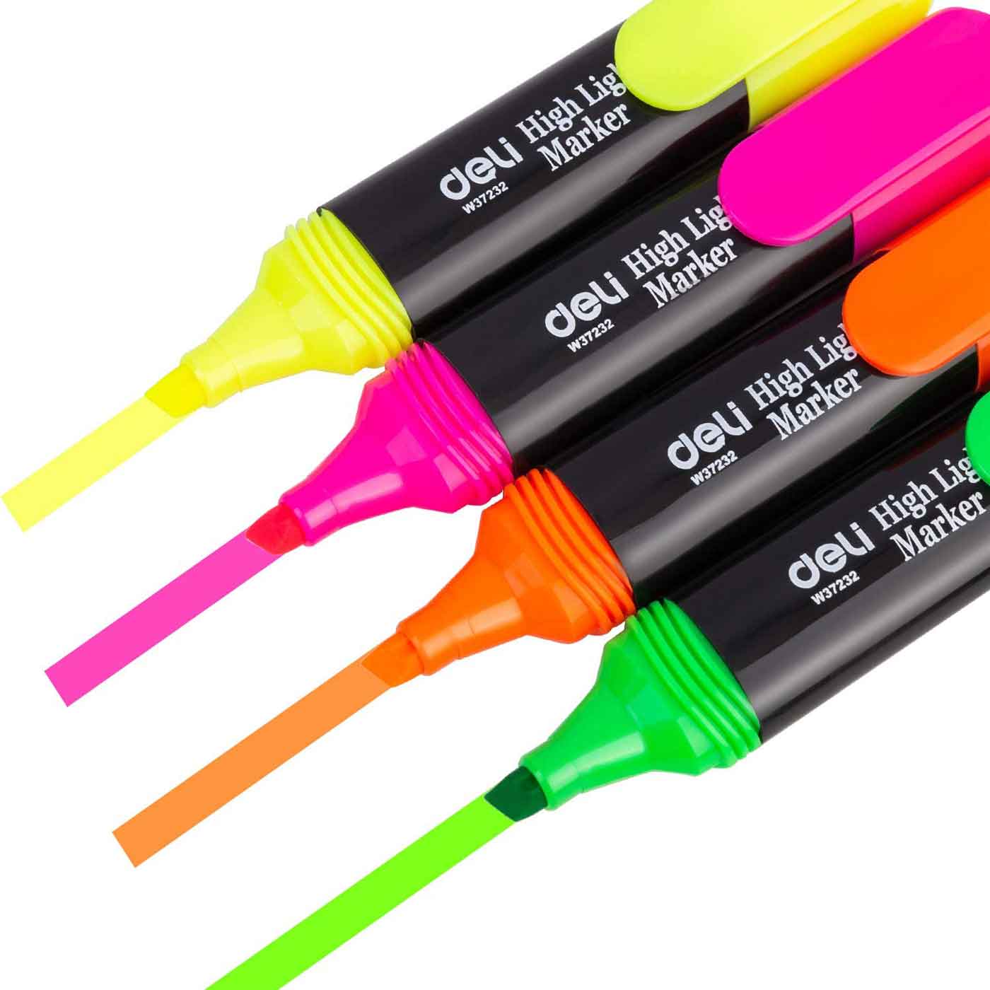 Deli Highlighter Chisel Tip Pack of 4 Assorted Colours