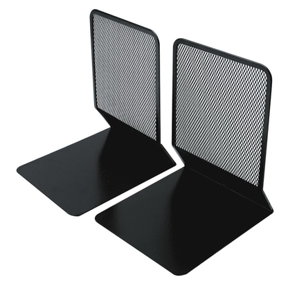 Deli Mesh Book Ends Metal Black Pair of 2