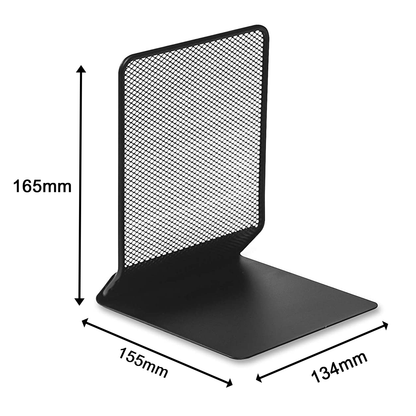 Deli Mesh Book Ends Metal Black Pair of 2