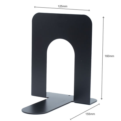 Deli Metal Bookends Stand Black 125 x 160mm Set of 2