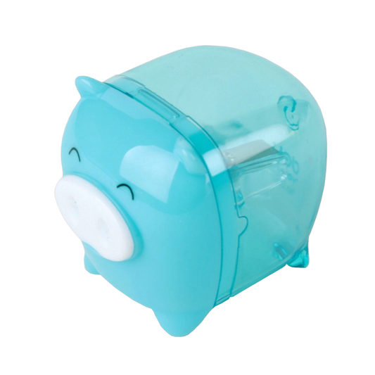 Deli Pencil Sharpener Single Hole with Container Piggy Green
