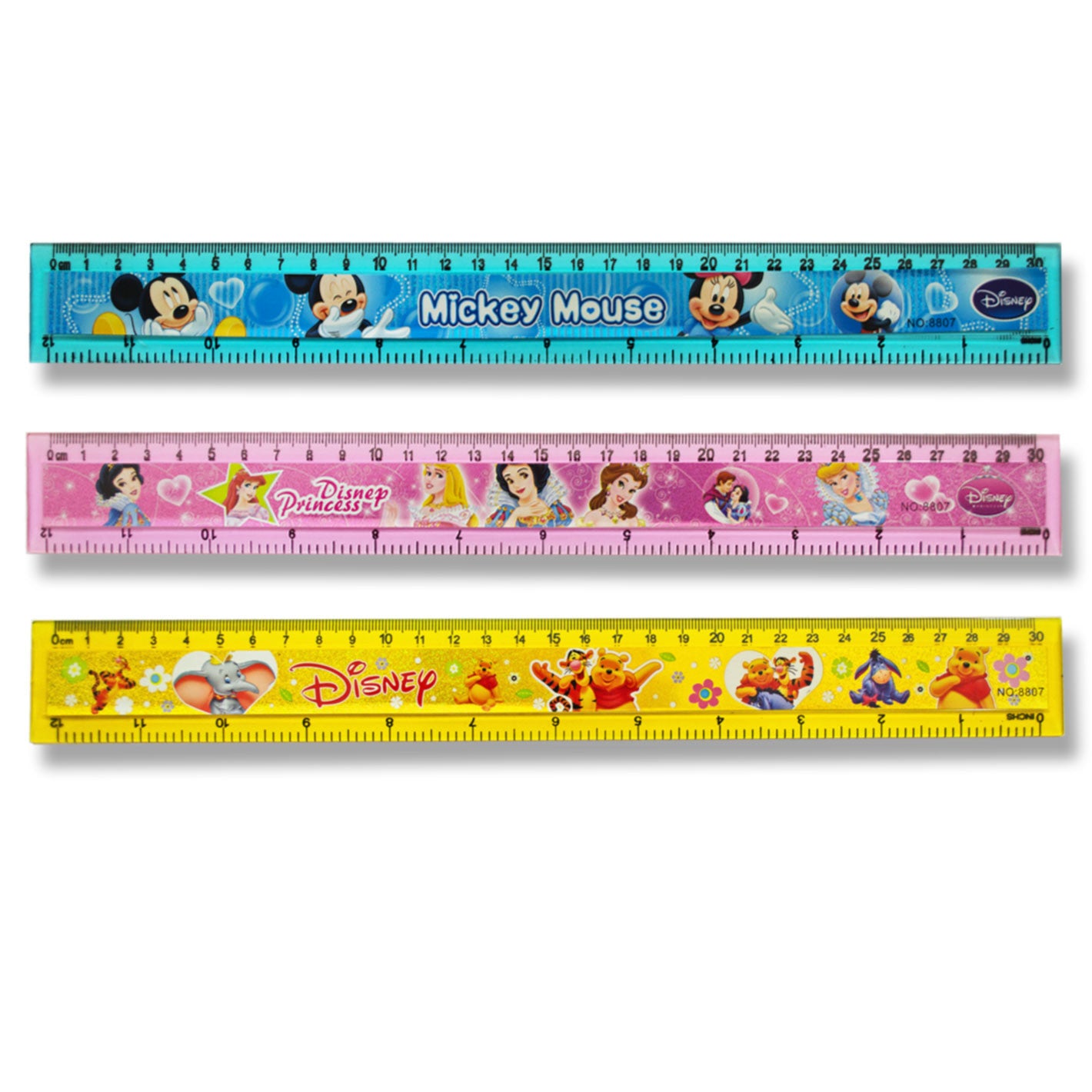 Disney 30 cm Plastic Ruler - Pricess, Mickey Mouse, Pooh - School Depot NZ - 1