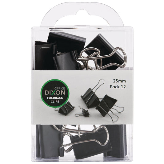 Dixon Foldback Clip 25 mm Pack 12 - School Depot