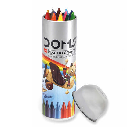 Doms Plastic Crayons Erasable Tube of 12 Shades