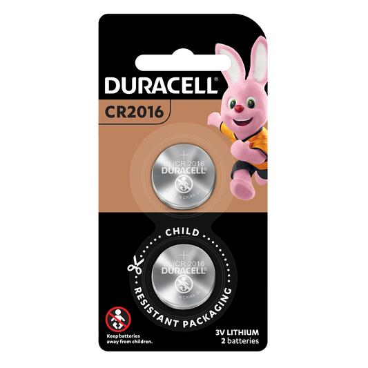 Duracell Lithium Coin Battery CR2016 3V Pack of 2