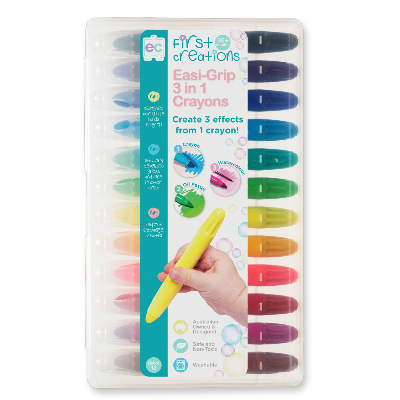 EC Easi-Grip 3in 1 Twistable Crayons Set of 12