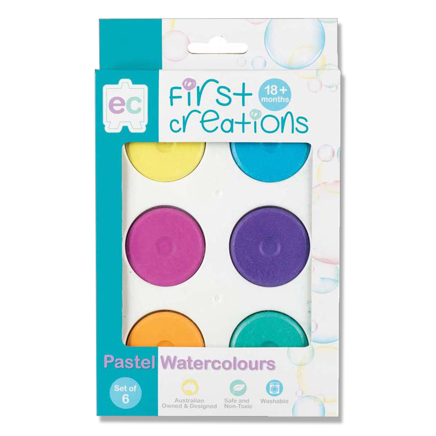 EC First Creations Pastel Watercolours Set of 6 Disc