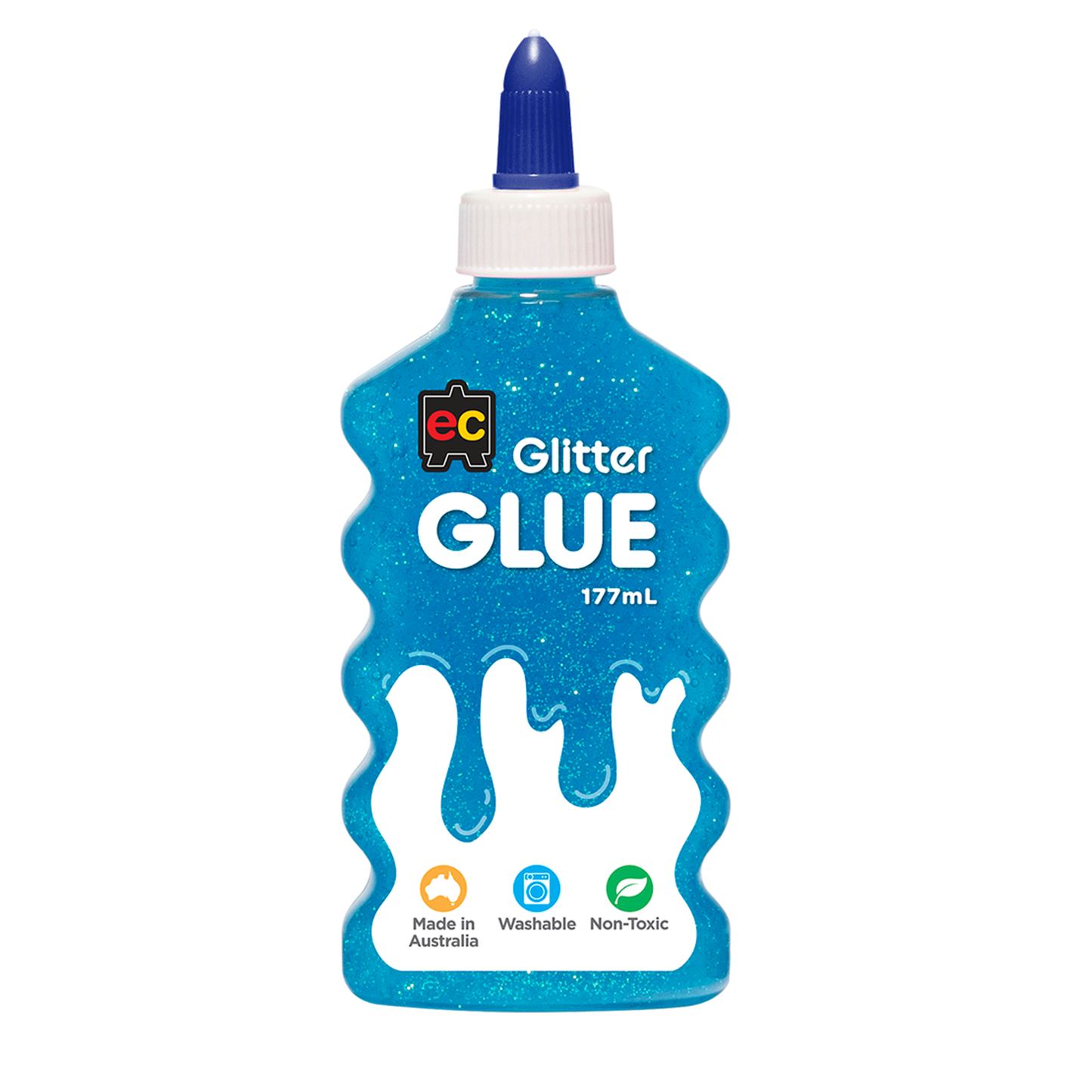 EC Glitter Glue 177ml Blue