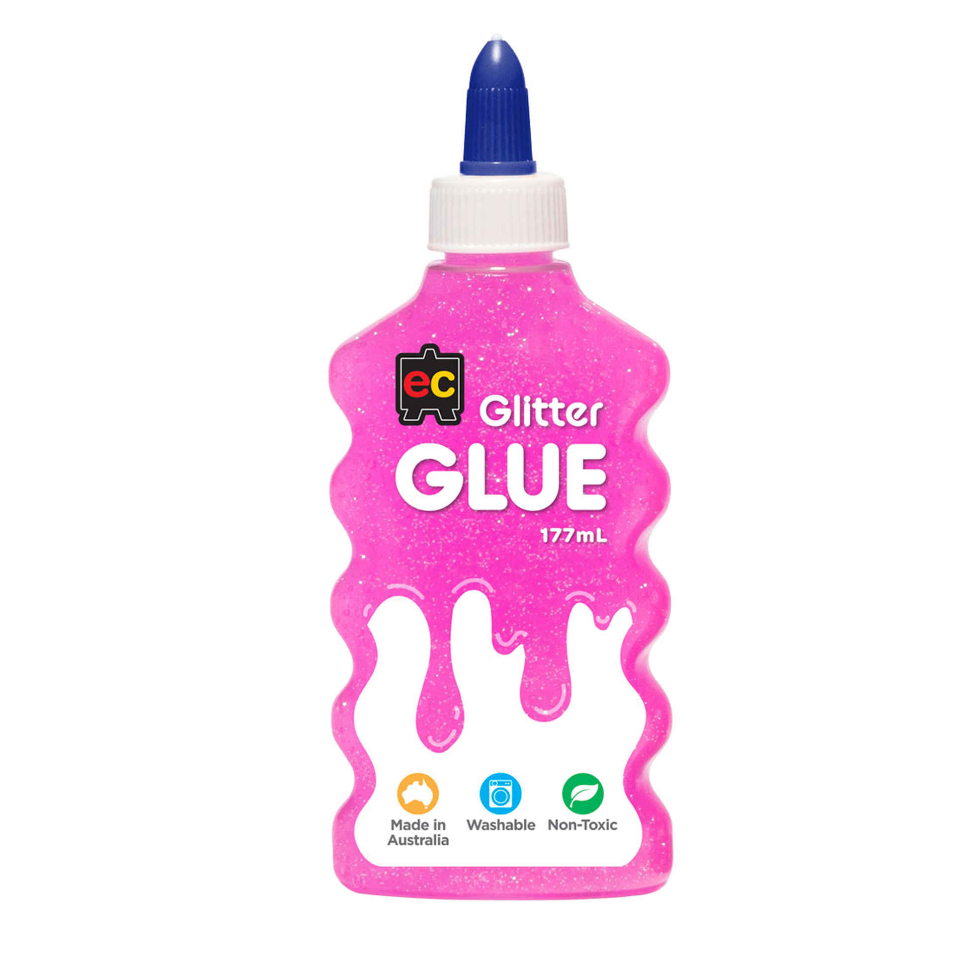 EC Glitter Glue 177ml Pink