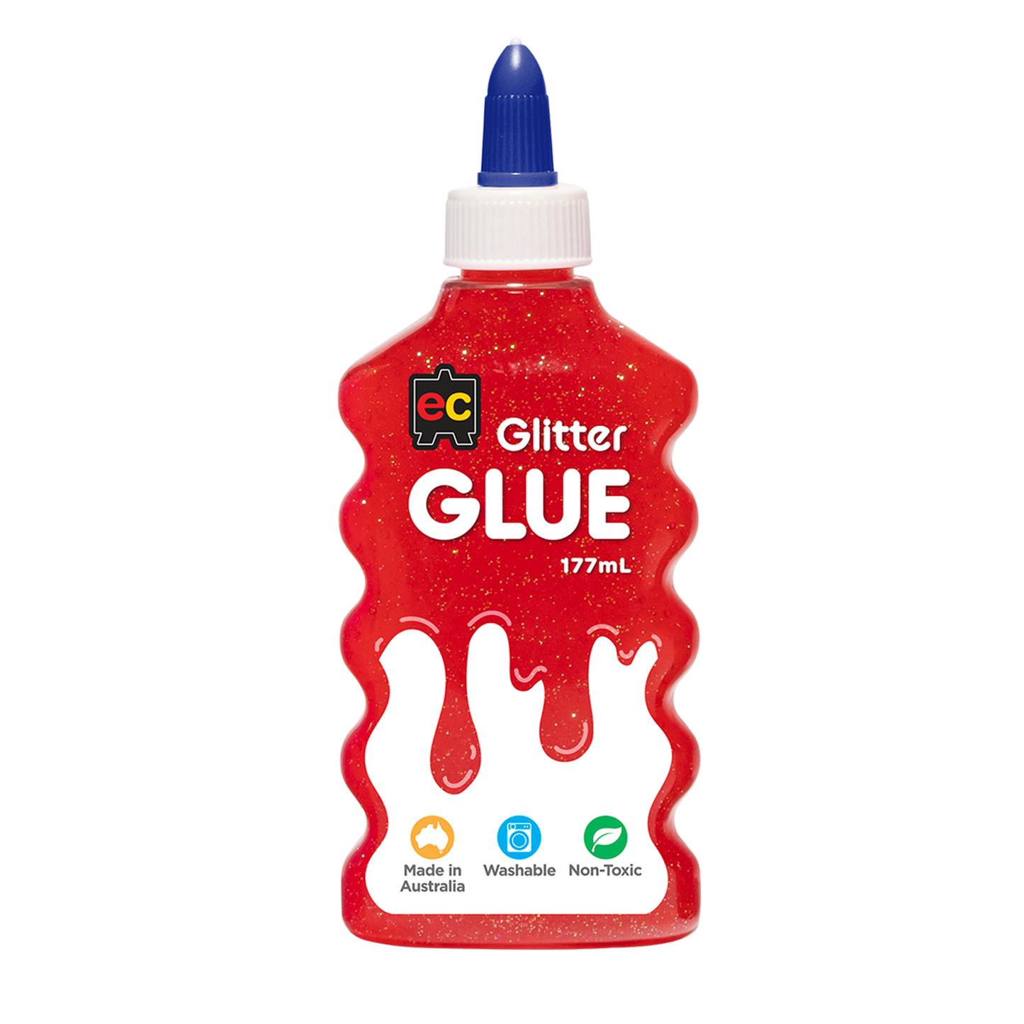 EC Glitter Glue 177ml Red