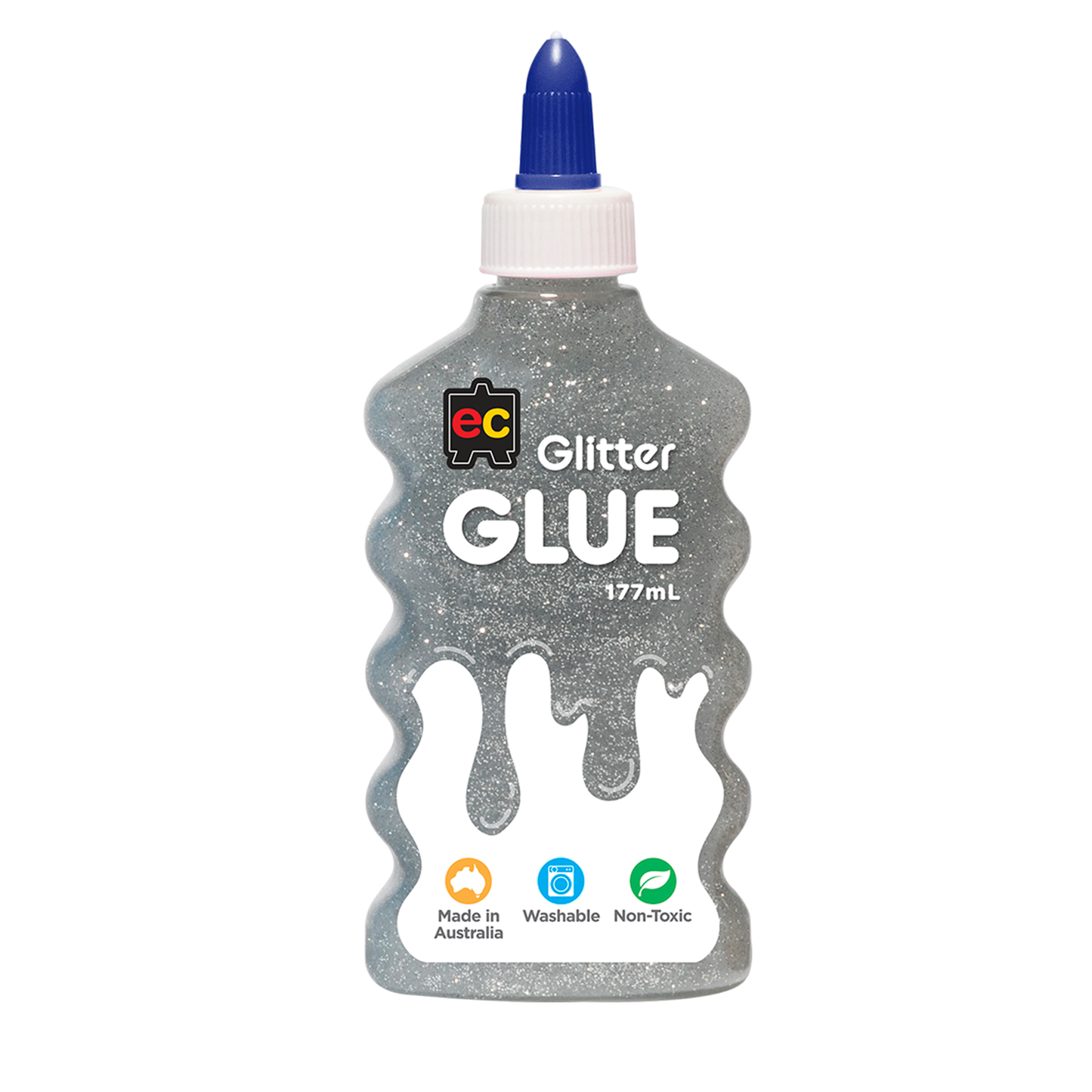 EC Glitter Glue 177ml Silver