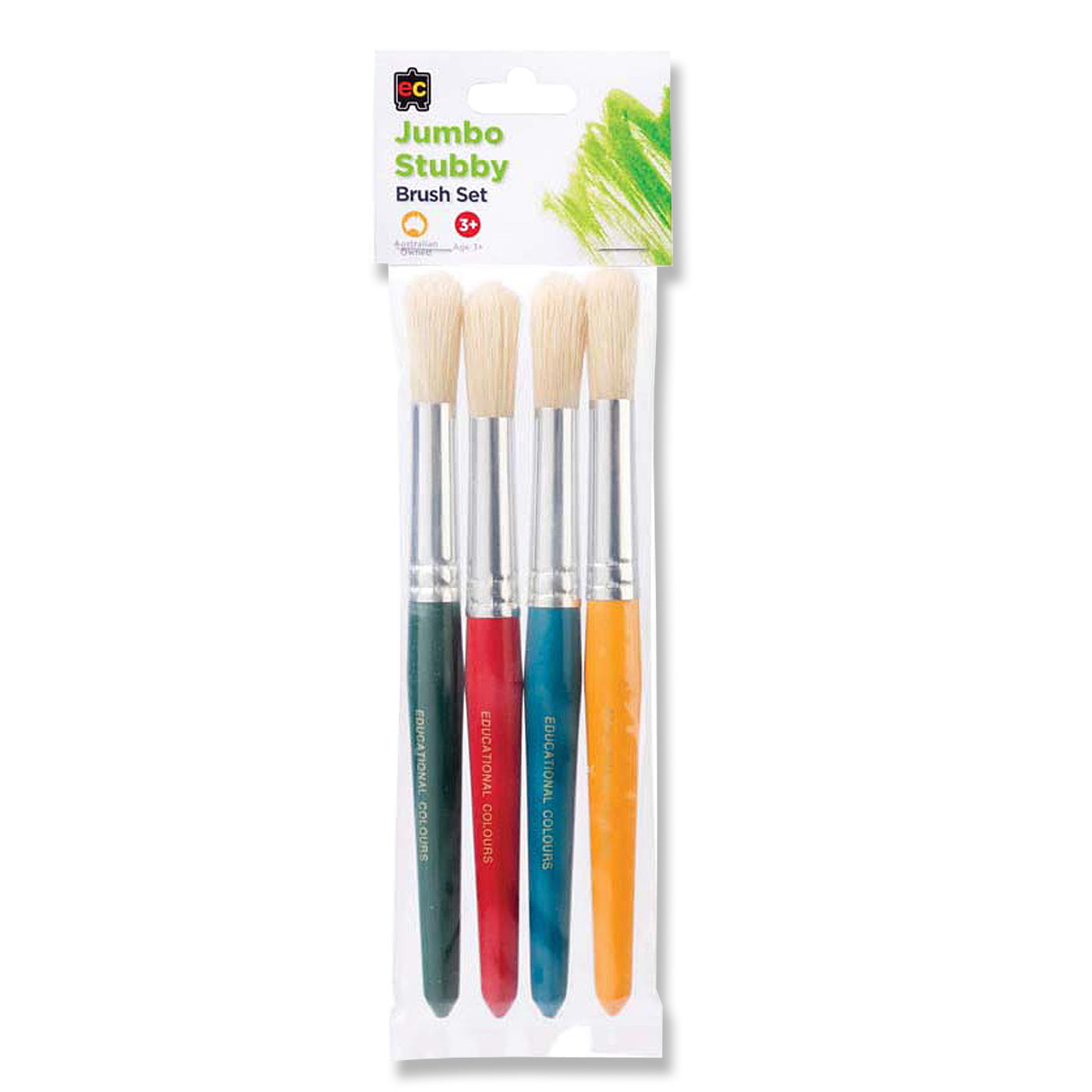 EC Paint Brush Round Stubby Pack of 4 Ages 3+
