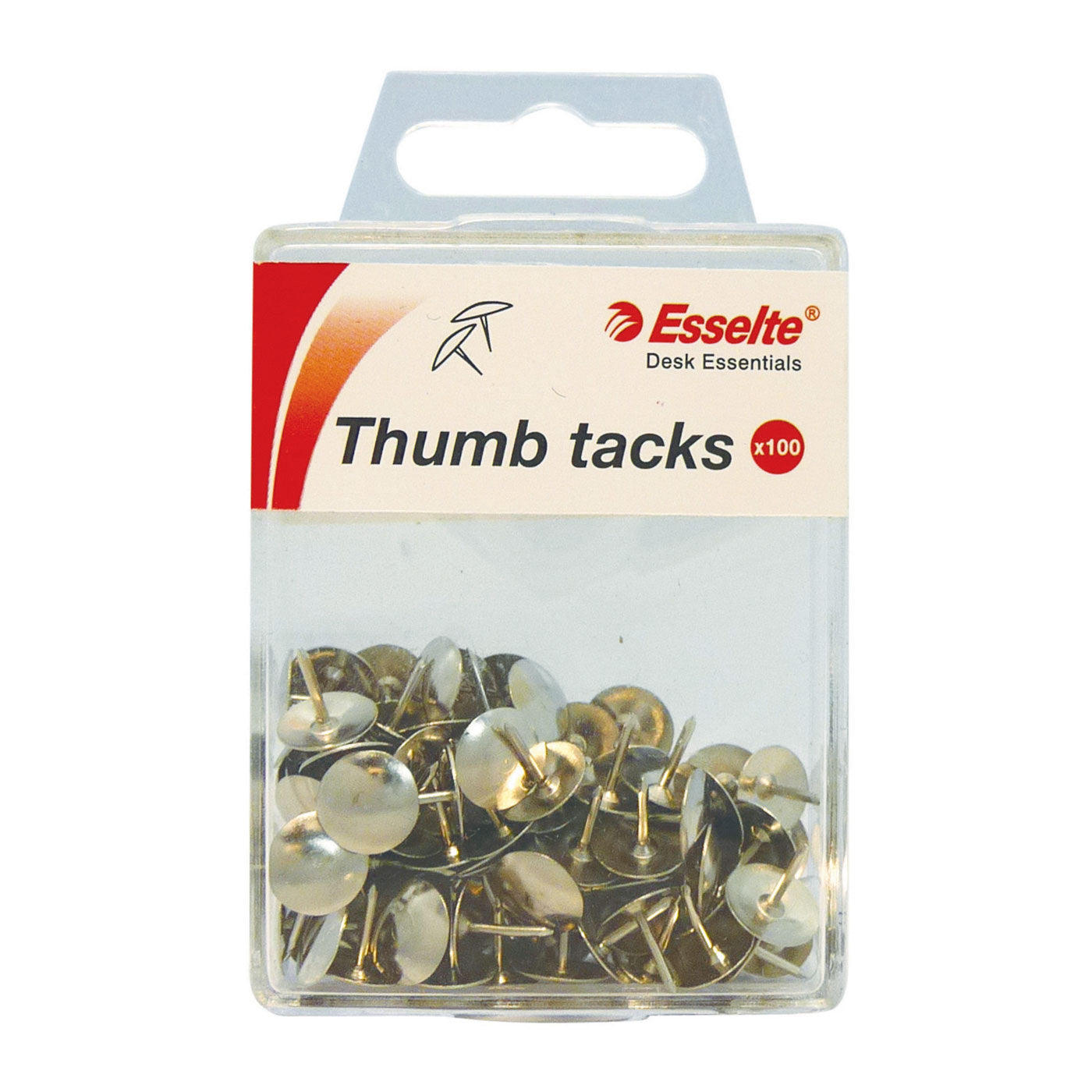 Esselte Drawing Pins Silver Pack 100