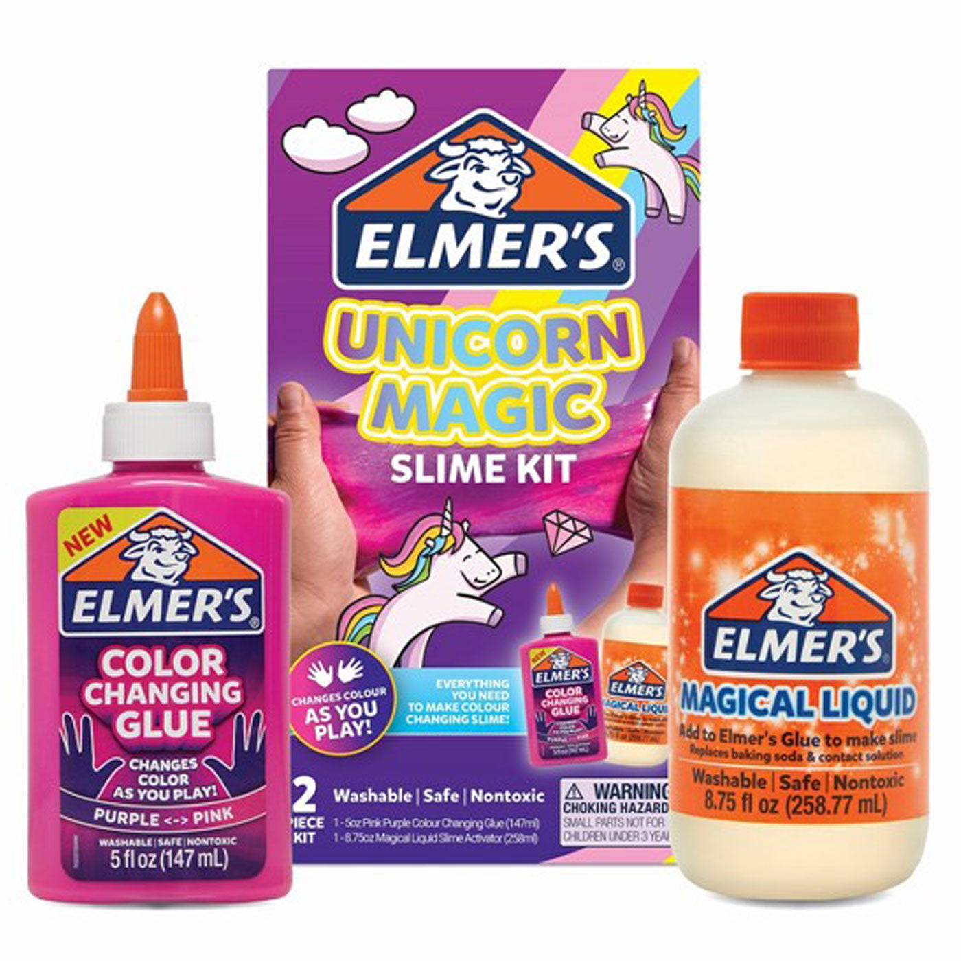 Elmers Magic Slime Kit Colour Changing 2 Piece Unicorn