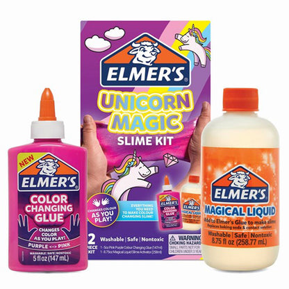 Elmers Magic Slime Kit Colour Changing 2 Piece Unicorn