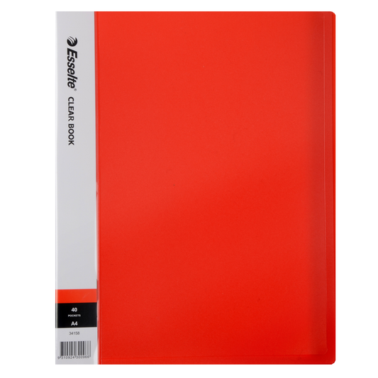 Esselte A4 Display Book 40 Pocket Clear Red