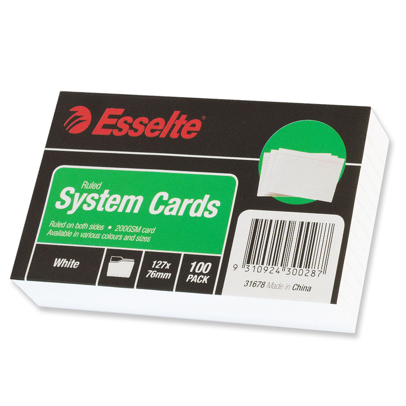 Esselte System Cards Ruled 127 x 76 mm White Pack 100