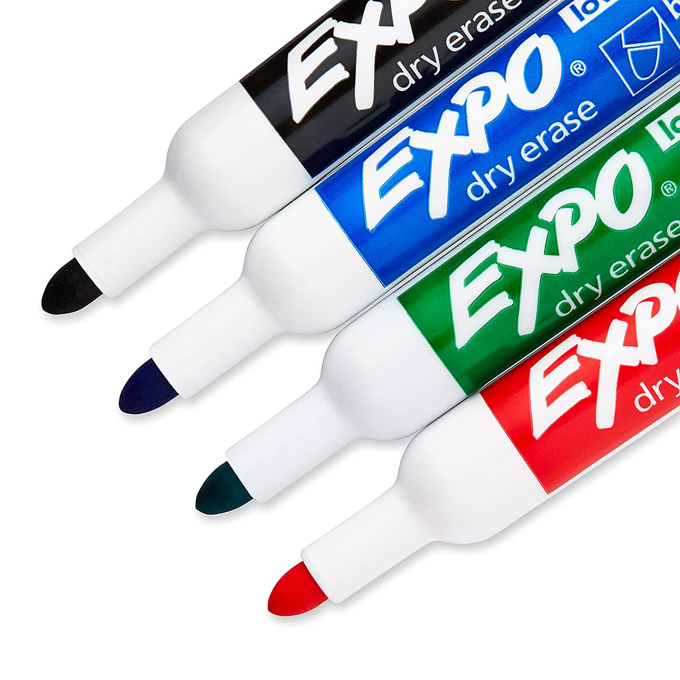 Expo Whiteboard Marker Bullet Tip 4 Assorted Colours