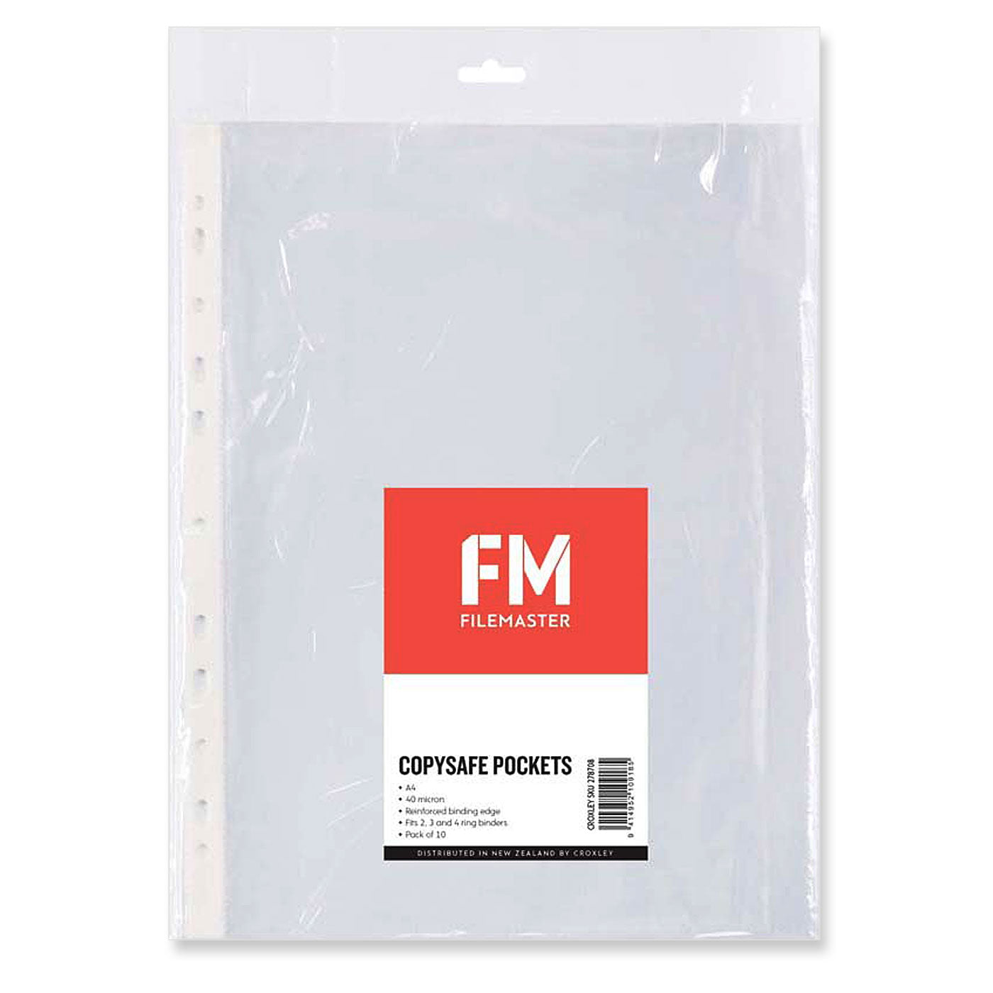 FM Copysafe Pockets A4 Clear Pack 10