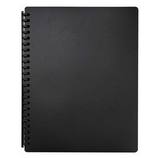 FM Display Book A4 Refillable 20 Pocket Black