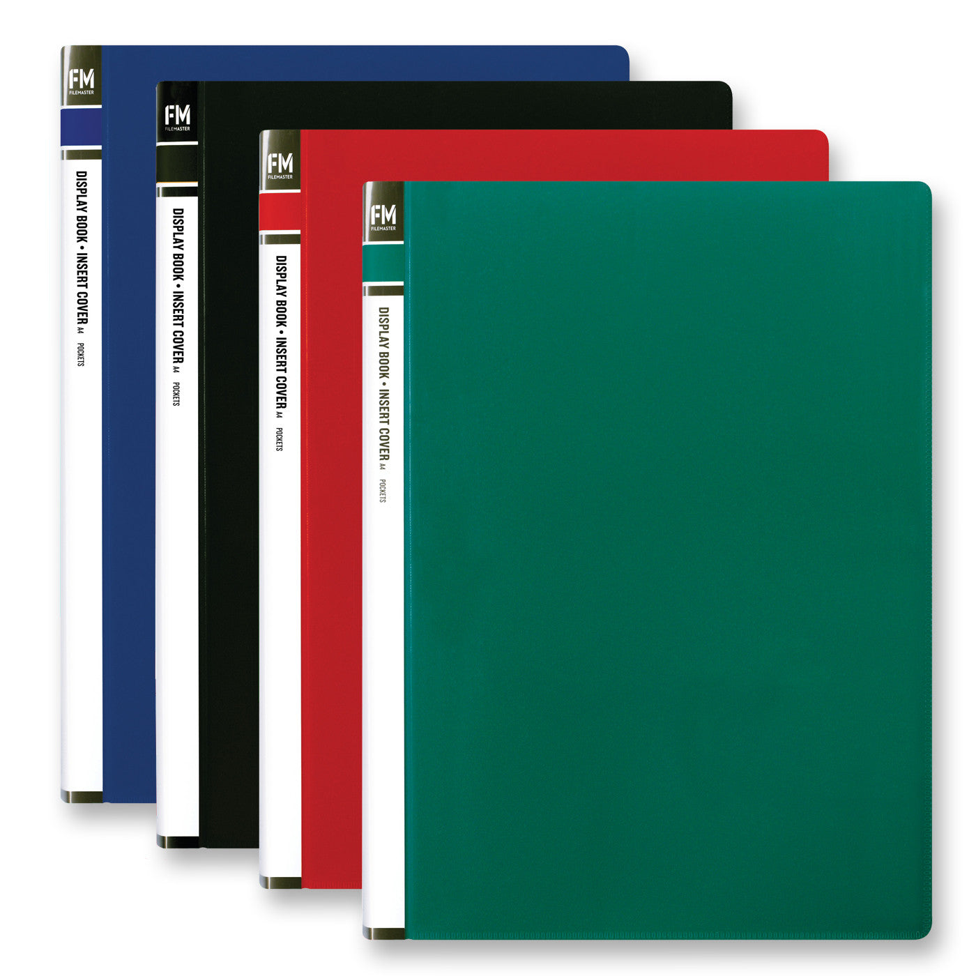 FM Clear File A4 60 Pocket Assorted Colours
