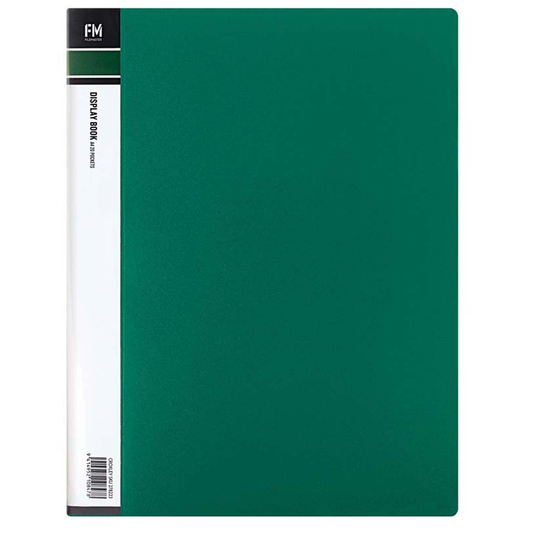 FM Display Book Clear File A4 20 Pocket Green