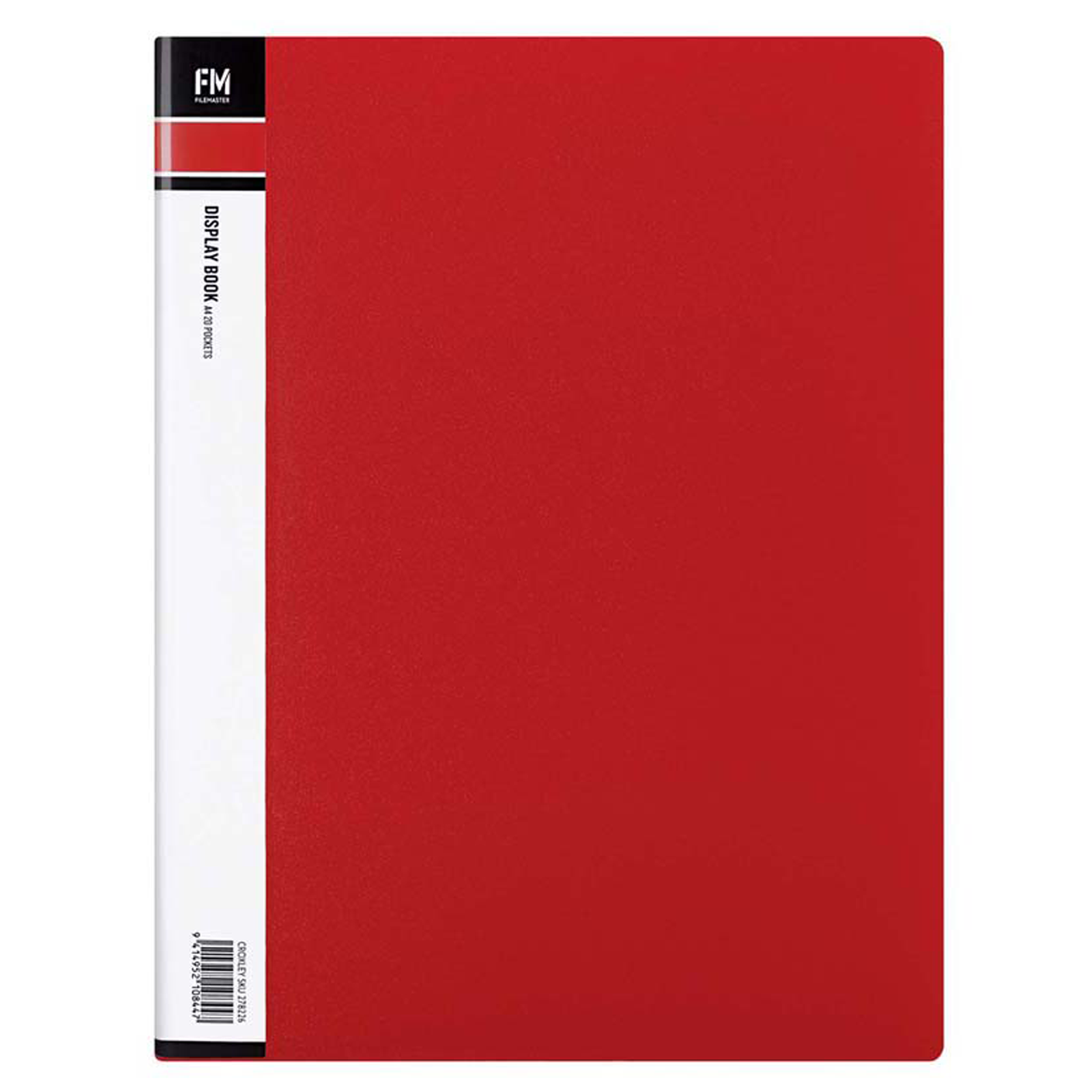 FM Display Book Clear File A4 20 Pocket Red