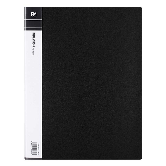 FM Display Book Clear File A4 20 Pocket Black