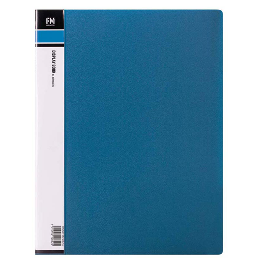 FM Display Book Clear File A4 40 Pocket Blue