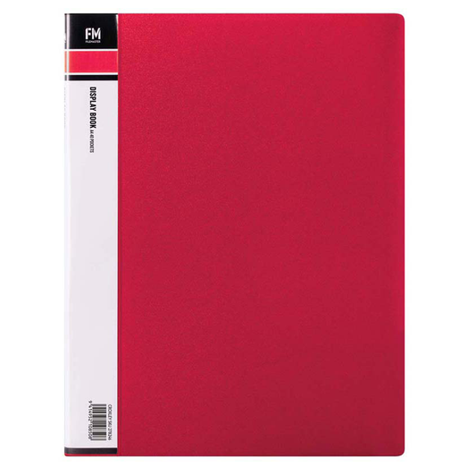 FM Display Book Clear File A4 40 Pocket Red