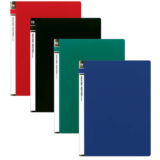 FM Display Book A4 20 Pocket Assorted