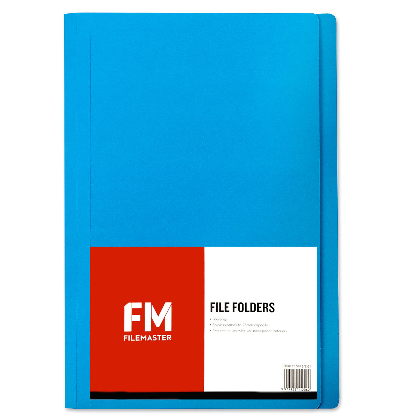 FM Manilla Folder Foolscap with Paper Fastener Blue