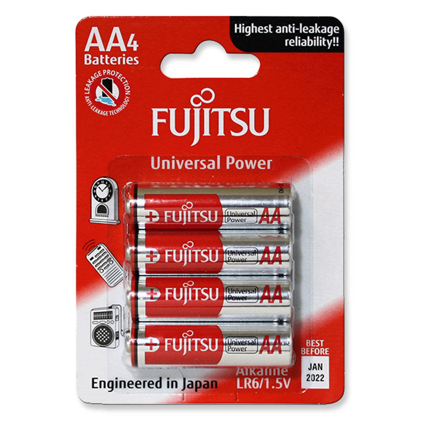 Fujitsu Batteries AA Universal 4 Pack [1.5 Volt]