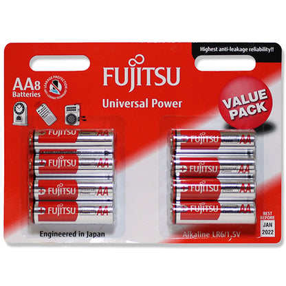 Fujitsu Batteries AA Universal 8 Pack [1.5 Volt]