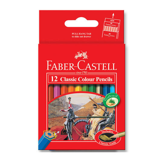 Faber-Castell Classic Coloured Pencils Half Length 12 Pack