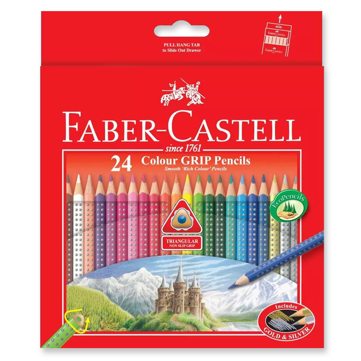 Faber-Castell GRIP Colour Pencils Triangular Full Length 24 Pack