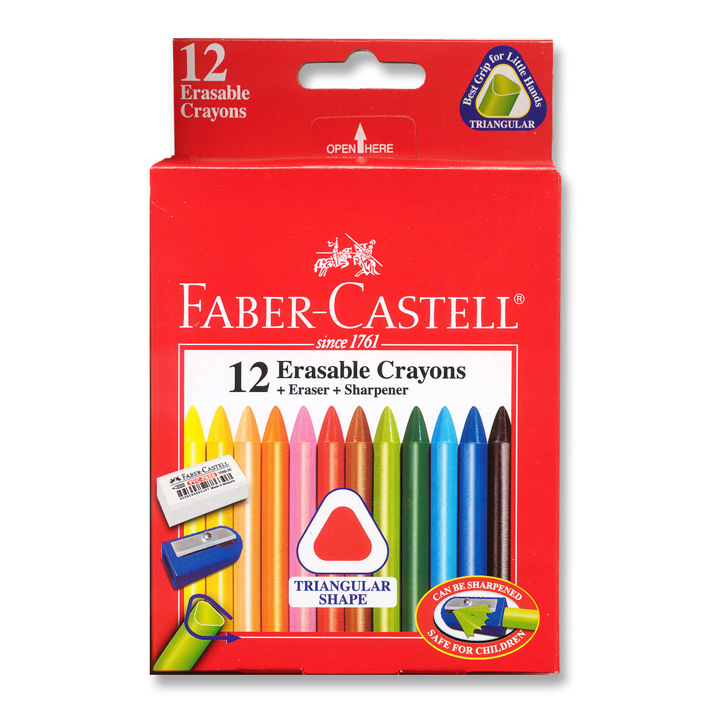 Faber-Castell Triangular Erasable Crayons 12 Pack - School Depot