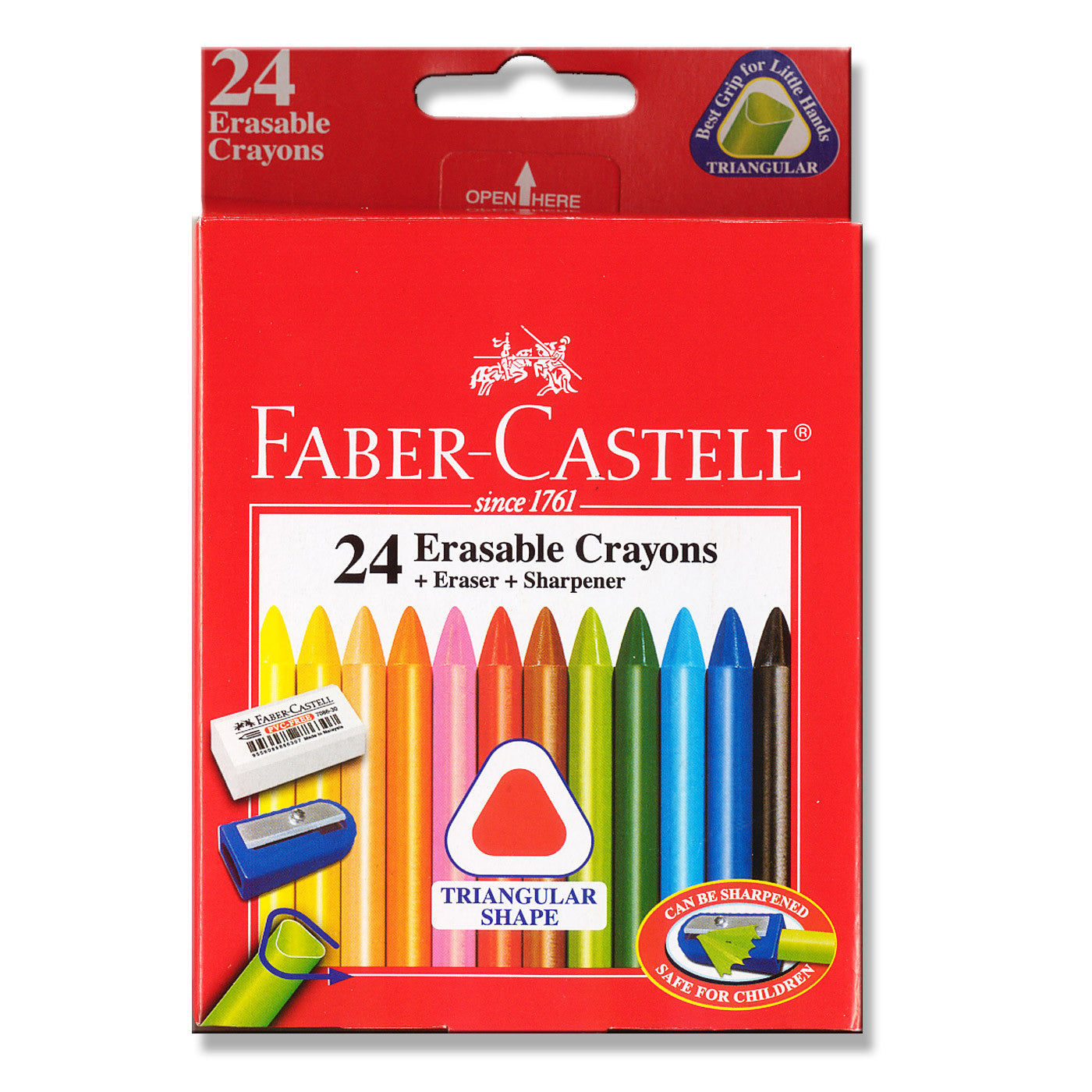 Faber-Castell Triangular Erasable Crayons 24 Pack