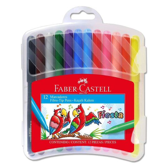 Faber Castell Fibre Tip Fiesta Felt Markers Pack of 12